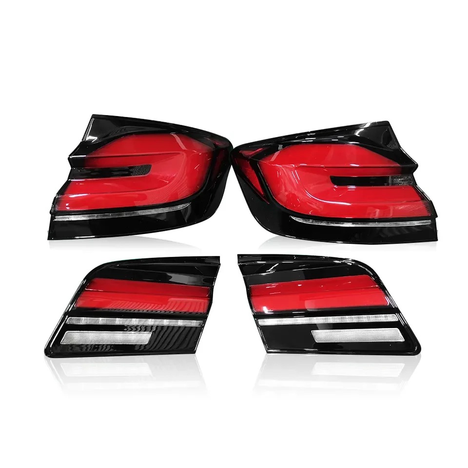 For  5 Series 2011-2016 F10 Car Taillights Full LED Xenon Upgrade Dynamic Facelift Design Red Lens Sequential Rear Light